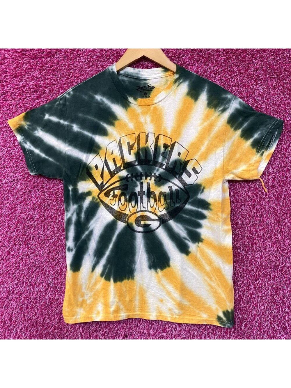Junk Food Clothing Green Bay Packers Football Tie Dye T-Shirt Small